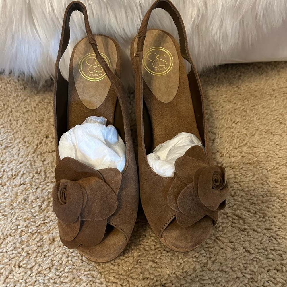 Jessica Simpson JP-Karinax Platform Heels in Tobacco Cow Split Color